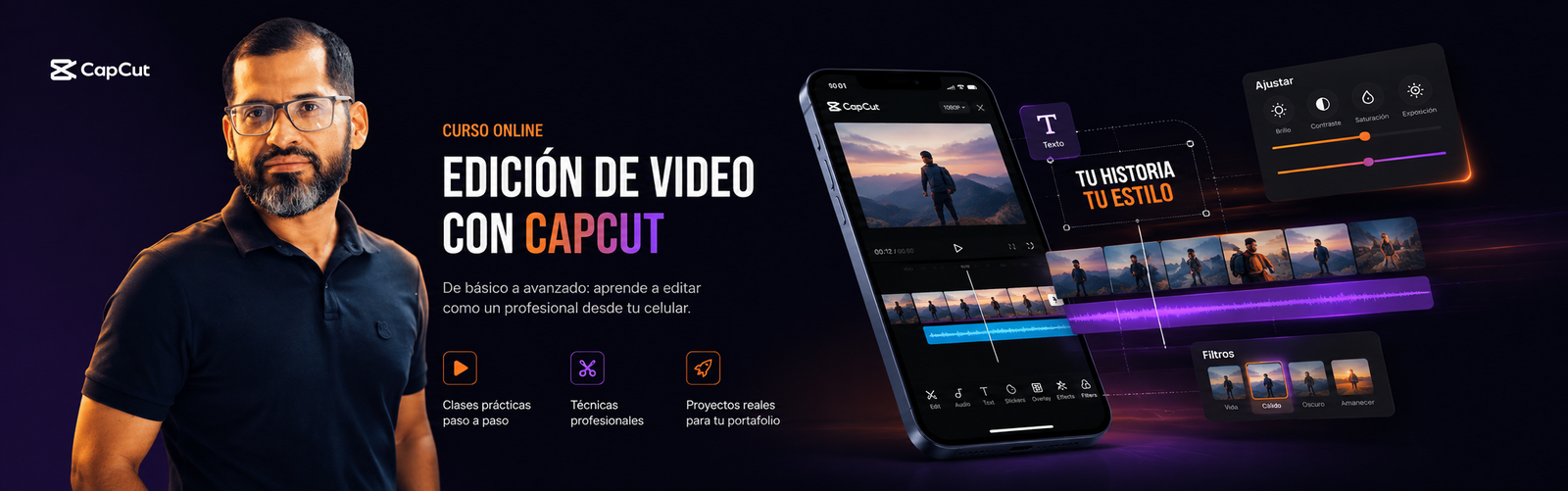 Banner Oficial del Curso CapCut para Emprendedores